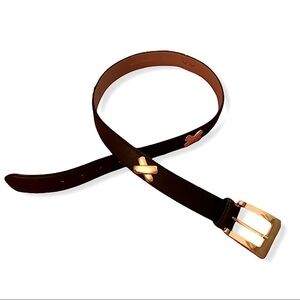 GAIL Labelle Vintage Black Leather Belt M